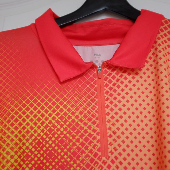 COPY - The Fila Orange Diamond Halftone Vector Golf Polo Jersey UPF 2 for $25 - Picture 7 of 10